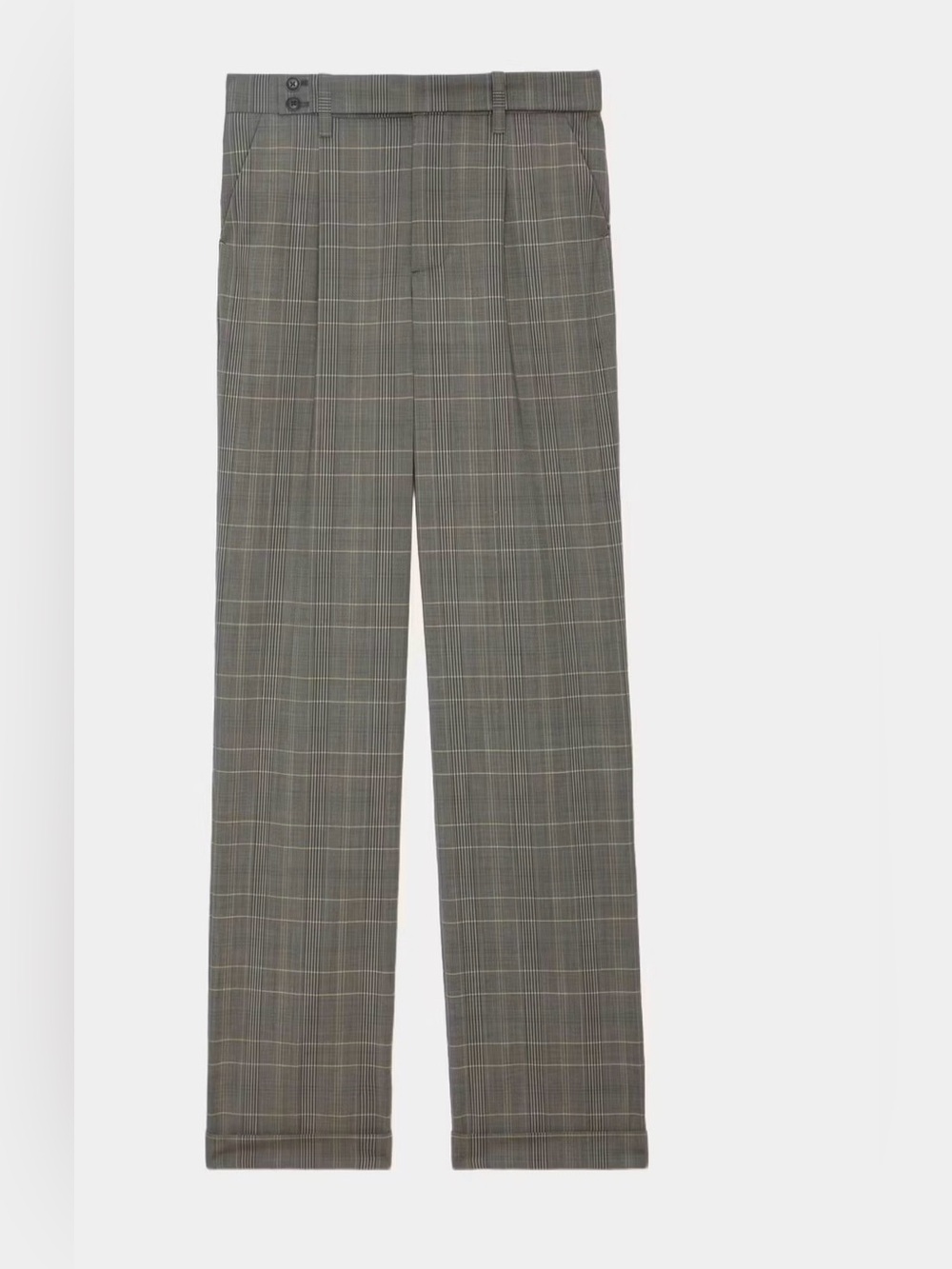Zadig& Voltaire Checked grey wool tailored pants with pockets NWT Size 34= XS